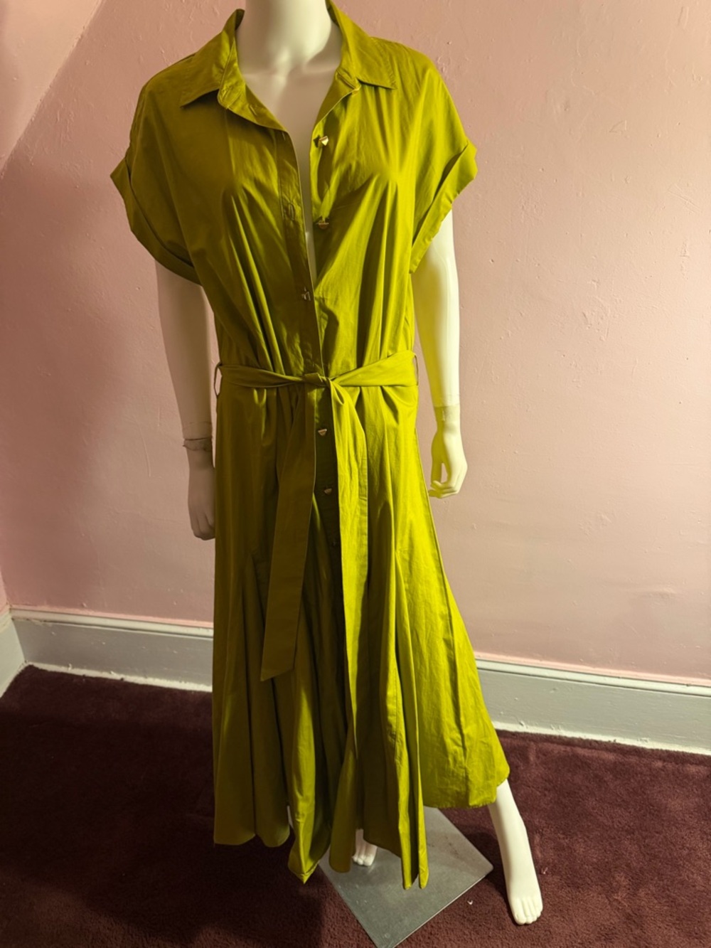 Macy’s olive green short sleeve dress